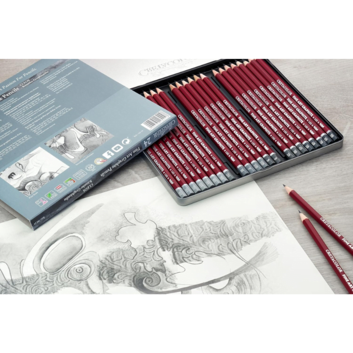 Fine Art Graphite Pencil set of 24 Brevillier's Creatacolor