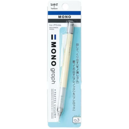 Tombow Mechanical Pencil MONO GRAPH Pastel,0.3 mm, Cream Yellow, In Blister Pack