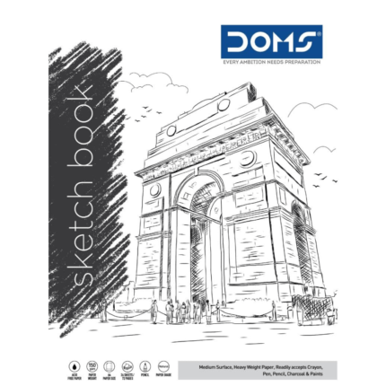 Doms Watercolor Paper Sketch Book Wiro Band Medium Surface Drawing Pad A5 Size 150 Gsm 72 Pages