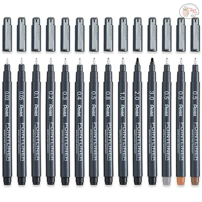 Pentel S20P Pointliner Pigment Liner Technical Drawing Fineliner Pen 0.5 GREY COLOUR