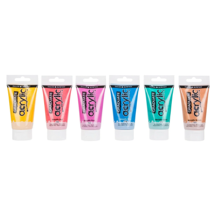 Daler Rowney Graduate Acrylic Metallic Colors Set of 6x75ML