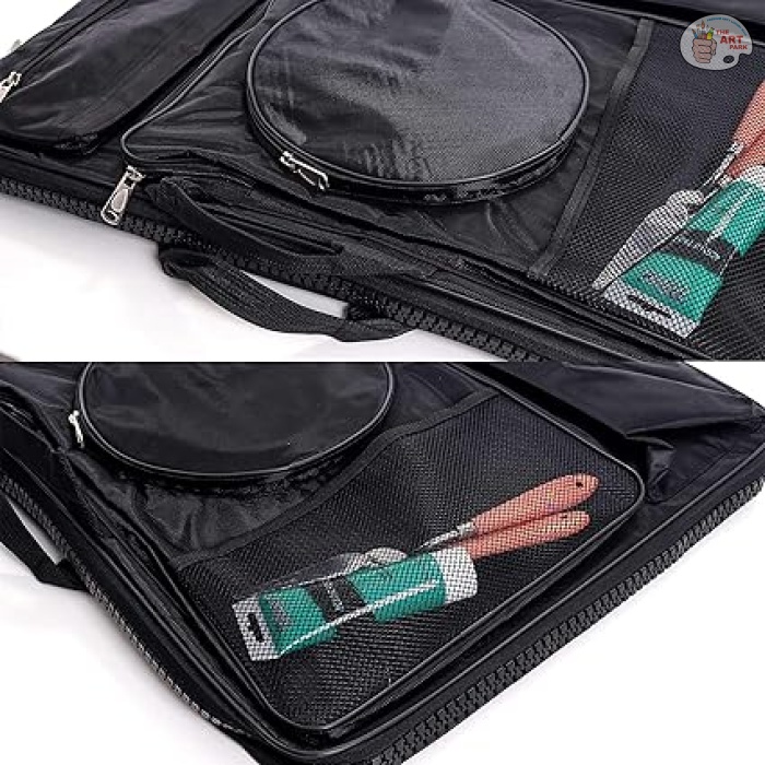 ARTIST BAG Art Supply Black Nylon Art Supplies Portfolio Carry Backpack Bag, Size: 19" x 26"