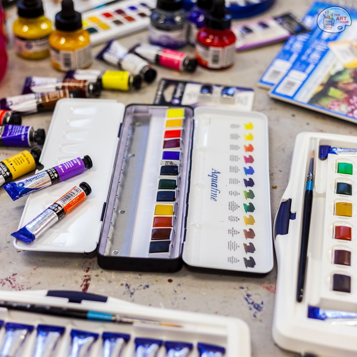 Daler-Rowney Aquafine Watercolour Slider Set (18 Half Pans & 2 Tubes)