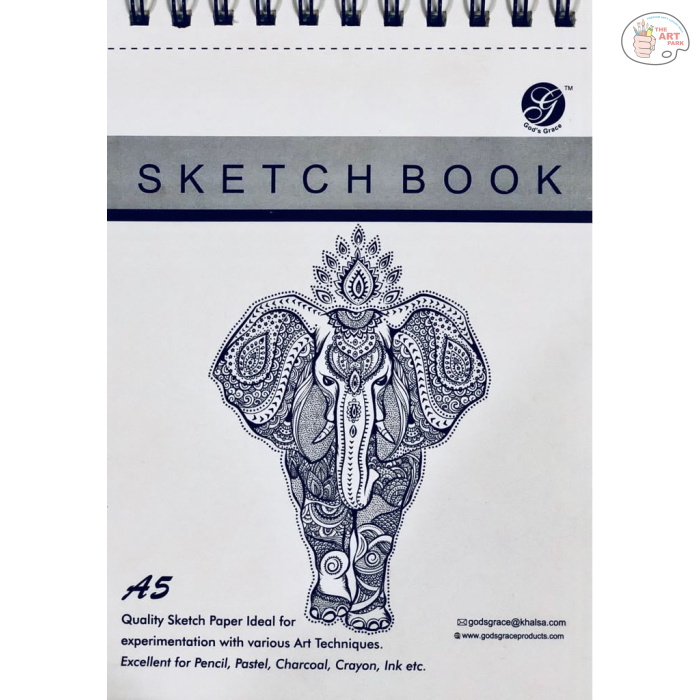 GOD'S GRACE A5 SPIRAL SKETCH BOOK WHITE TITLE 100PGS 100GSM
