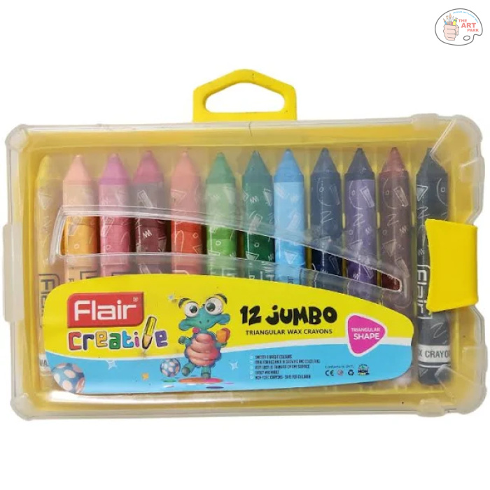 Flair Creative Jumbo Triangular Wax Crayons- 12 Shades